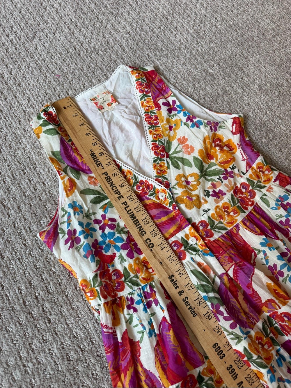 SÉZANE / FARM RIO spring bananas off white alamadee maxi dress - large - Picture 10 of 15